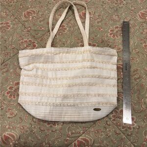 Cappelli Straworld Cream and Tan Tote Bag